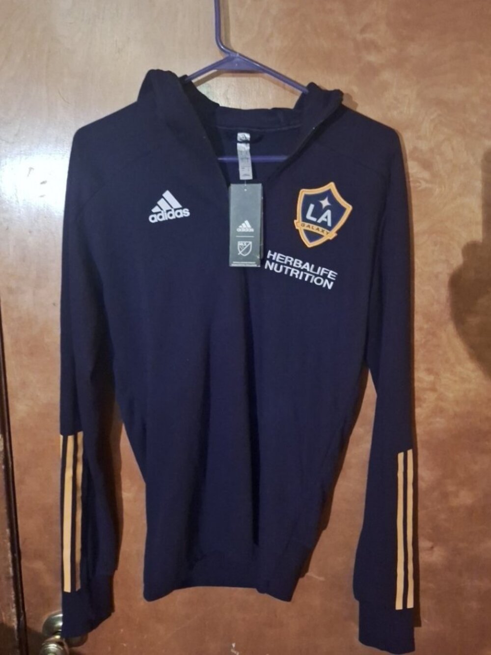 Adidas LA galaxy Travel Jacket Hoodie 2021 FI1516 Size Mans Small Only